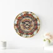 Rustikale Abstrakte Südwestmauer-Uhr Große Wanduhr (Zuhause)