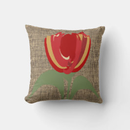 Rustikale Abstrakte Tulip Art Leinwand Pillow Kissen