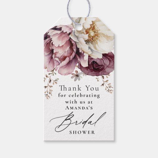 Rustikale Abundanz der Flora Vielen Dank für Ihre  Geschenkanhänger (Vorderseite)