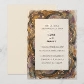 Rustikale Achat-Geode-Gold-Wasserfarben-Hochzeit Einladung (Vorne/Hinten)