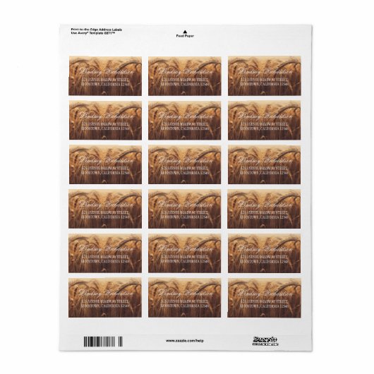 rustikale Adressetiketten mit Weizen (Vorne)