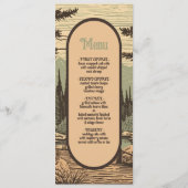 Rustikale Adventure Mountain Forest Wedding Menükarte (Vorderseite)