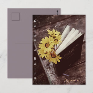 Rustikale afrikanische gelbe Gänseblümchen-Blumen- Postkarte