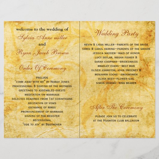 Rustikale Ahorn-Blätter fallen zweimal zum Hochzei (Rückseite)