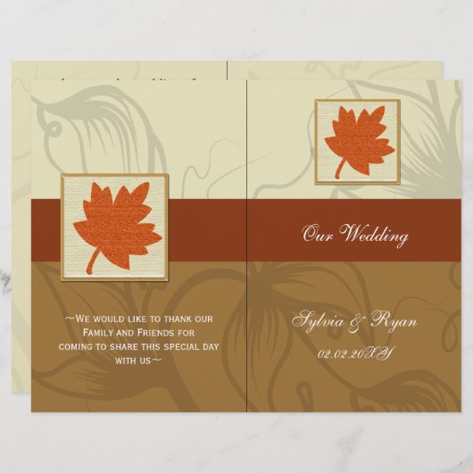 Rustikale Ahorn-Blätter fallen zweimal zum Hochzei (Vorne/Hinten)