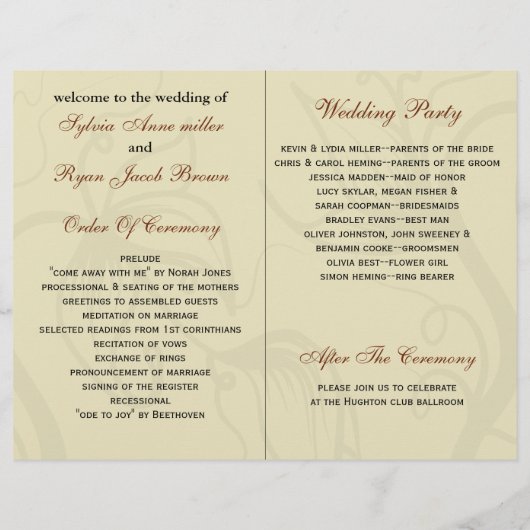 Rustikale Ahorn-Blätter fallen zweimal zum Hochzei (Rückseite)