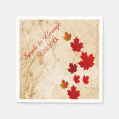 Rustikale Ahorn-Blätter, Papierservietten aus Hoch (Vorderseite)