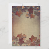 Rustikale Ahorn-Blätter und Hochzeit im Herbst Mas Einladung (Rückseite)