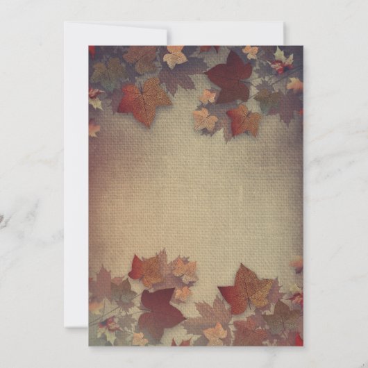 Rustikale Ahorn-Blätter und Hochzeit im Herbst Mas Einladung (Rückseite)