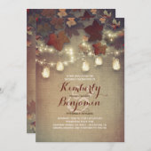 Rustikale Ahorn-Blätter und Hochzeit im Herbst Mas Einladung (Vorne/Hinten)