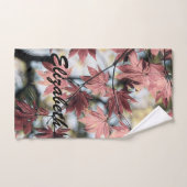 Rustikale Ahornfalte Blätter rostig rosa braun Badhandtuch Set (Handtuch)