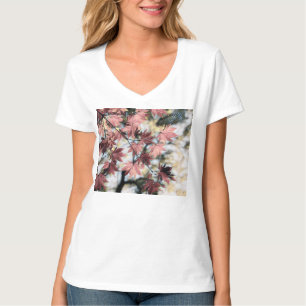 Rustikale Ahornfalte Blätter rostig rosa braun T-Shirt