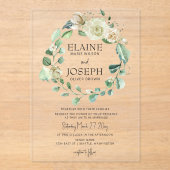 Rustikale Airy Botanical Neutral Floral Wedding Acryleinladungen (Vorderseite)