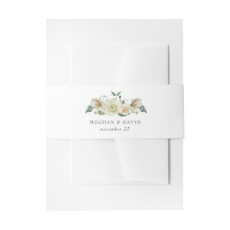 Rustikale Airy Botanical Neutral Floral Wedding Einladungsbanderole
