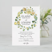 Rustikale Airy Botanical Neutral Floral Wedding Folieneinladung (Stehend vorne)