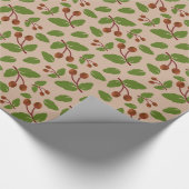 Rustikale Akronen und grüne Blätter nach eigenem M Geschenkpapier (Ecke)