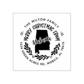 rustikale Alabama fröhliche Weihnachtsfeier Rückse Gummistempel (Prägung)