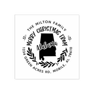 rustikale Alabama fröhliche Weihnachtsfeier Rückse Gummistempel