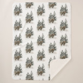 Rustikale Alaska Cabin Grizzly Bärenwald Sherpadecke (Vorderseite)