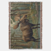 Rustikale Alaska-Moose boho Wald Wald grün Decke (Vorderseite Vertikal)