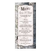 Rustikale Alber Birch Tree Wedding Menu Cards Werbekarte (Vorne)