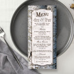 Rustikale Alber Birch Tree Wedding Menu Cards Werbekarte<br><div class="desc">Die rustikale Hochzeitskollektion von Silberbäumen - Menükarten,  die den für diese Sammlung passenden Elementen entsprechen</div>