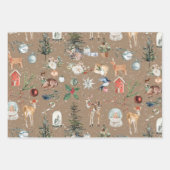 Rustikale Alles Weihnachten Kraft Gold & Silver Geschenkpapier Set (Vorderseite)