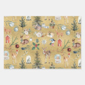 Rustikale Alles Weihnachten Kraft Gold & Silver Geschenkpapier Set (Vorderseite 3)