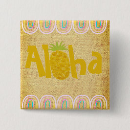 Rustikale Aloha-Ananas Button