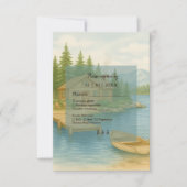 Rustikale Alp Lake Tahoe Hochzeit RSVP Karte (Vorderseite)