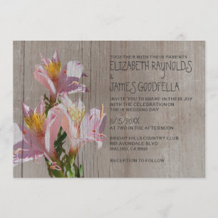 Rustikale Alstroemeria-Hochzeits-Einladungen Einladung