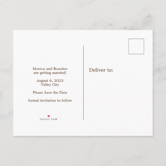 Rustikale Alt-Papier-Hochzeit Save the Date Ankündigungspostkarte (Rückseite)