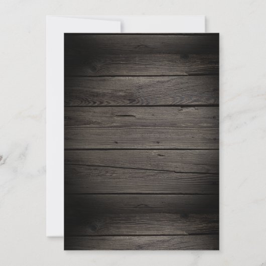 Rustikale Alte Barnholz Hochzeit Einladung (Rückseite)