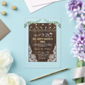 Rustikale alte Barriere Spitze Eukalyptus Ich mach Acryleinladungen (In Situ (Hochzeit))