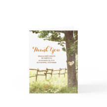 rustikale alte Baum Land Hochzeit danke Ihnen Kart
