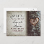 rustikale, alte Baumkarten Save the Date Ankündigungspostkarte (Vorne/Hinten)
