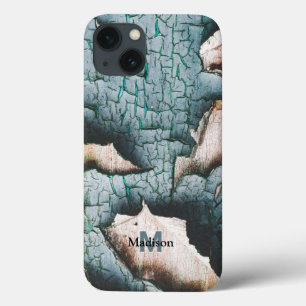 Rustikale alte blaue grüne Farbe Holz Individuelle Case-Mate iPhone Hülle