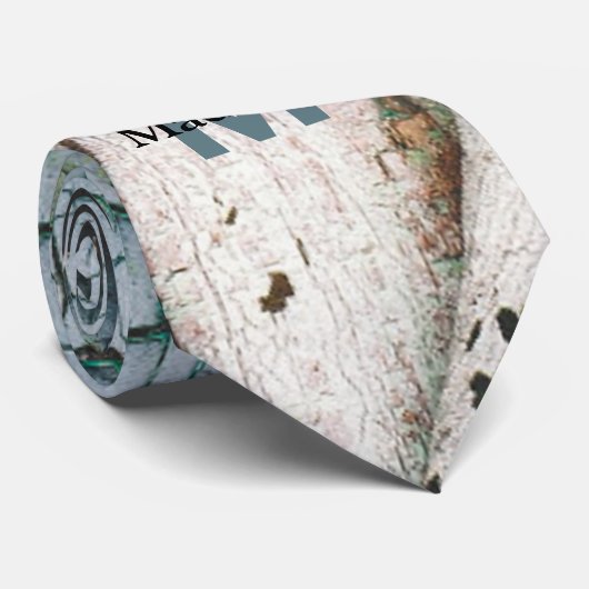 Rustikale alte blaugrüne Farbe Holz Custom Monogra Krawatte (Gerollt)