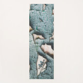 Rustikale alte blaugrüne Farbe Holz Custom Monogra Yogamatte (Vorderseite)