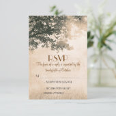 Rustikale alte Eichenbaumhochzeit RSVP Karten (Stehend Vorderseite)