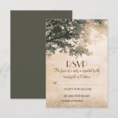 Rustikale alte Eichenbaumhochzeit RSVP Karten (Vorne/Hinten)