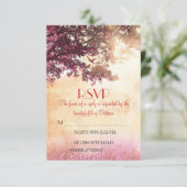 Rustikale alte Eichenbaumhochzeit RSVP Karten (Stehend Vorderseite)