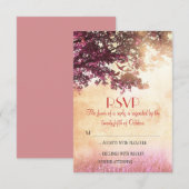 Rustikale alte Eichenbaumhochzeit RSVP Karten (Vorne/Hinten)