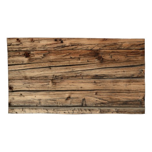 Rustikale alte Eichenholz-Lastwagenbretter Kissenbezug (Rückseite-Rechts)
