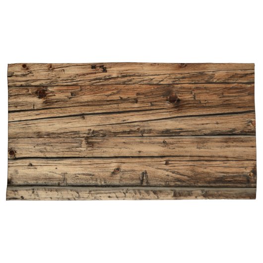 Rustikale alte Eichenholz-Lastwagenbretter Kissenbezug (Vorderseite-Rechts)