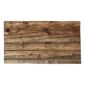 Rustikale alte Eichenholz-Lastwagenbretter Kissenbezug (Rückseite-Links)