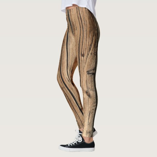 Rustikale alte Eichenholz-Lastwagenbretter Leggings (Links)