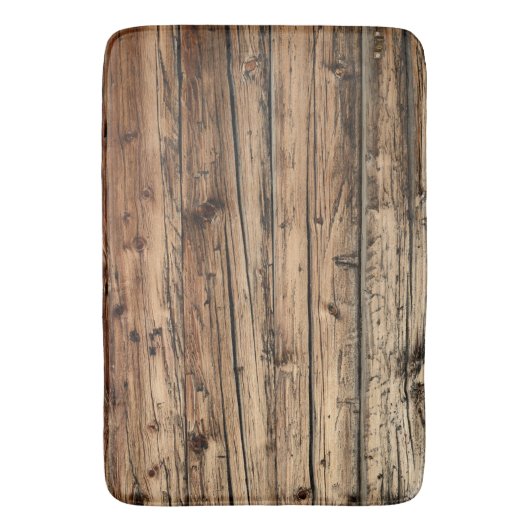 Rustikale, alte Eichenholzwagen Badematte (Vorderseite Vertikal)
