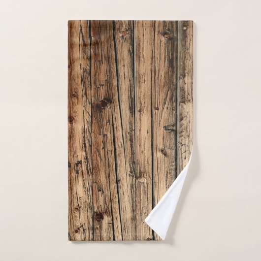 Rustikale, alte Eichenholzwagen Badhandtuch Set (Handtuch)