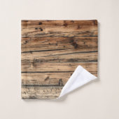 Rustikale, alte Eichenholzwagen Badhandtuch Set (Waschlappen)